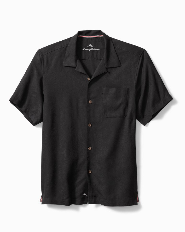 Tommy Bahama Tropic Isles Short Sleeve Camp Shirt Black S  765200131625