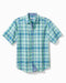 Tommy Bahama Coconut Point Palmetto Plaid Camp Shirt Dark Blue Muse M  023773359625