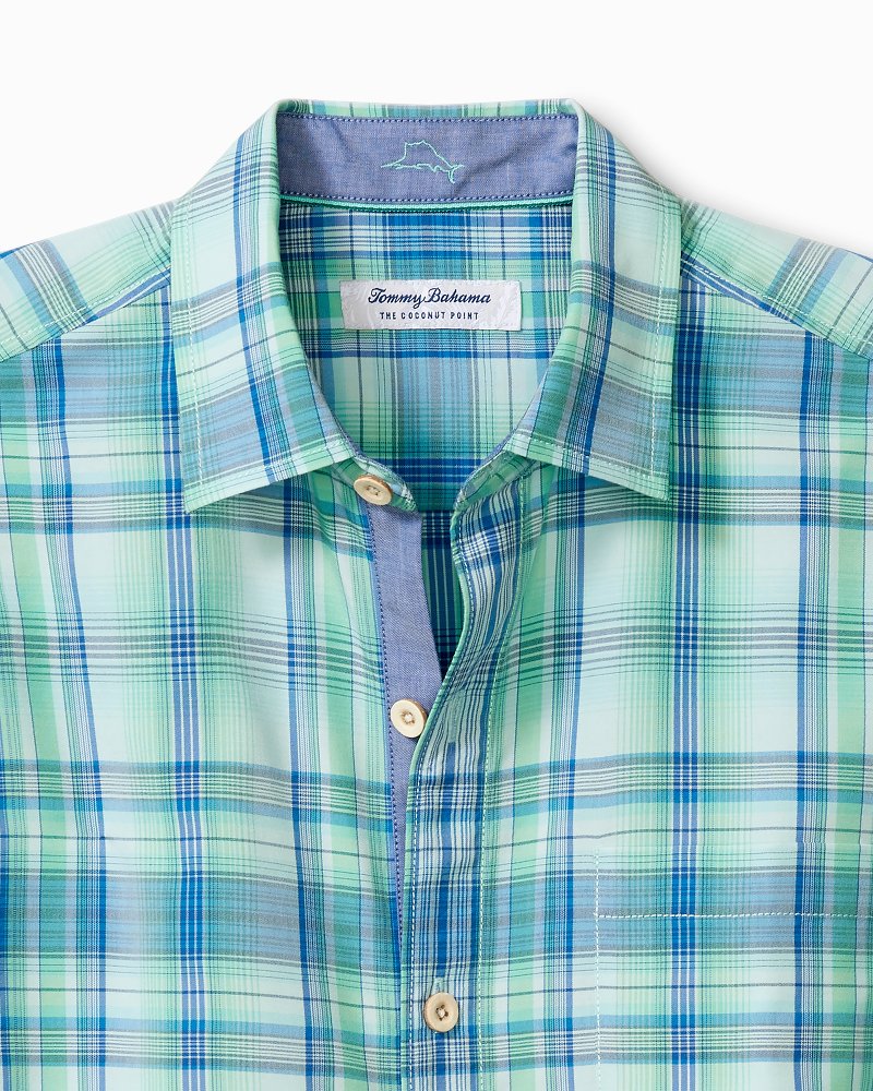 Tommy Bahama Coconut Point Palmetto Plaid Camp Shirt    