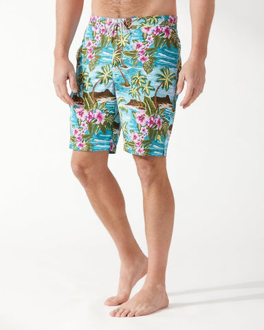 Tommy Bahama Baja Hula High Seas 9" Board Shorts At Sea M  023773446950
