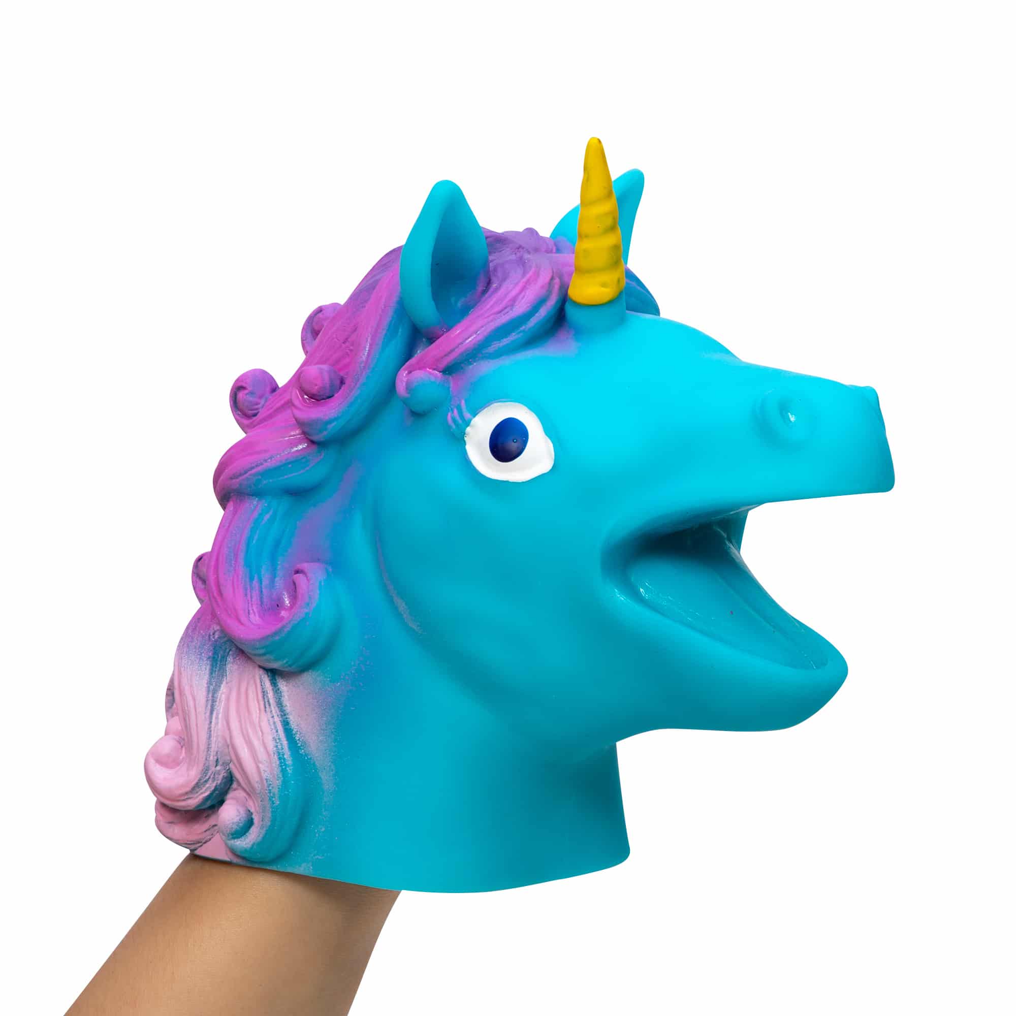 Unicorn Hand Puppet - (Single) Blue, Pink or Purple
