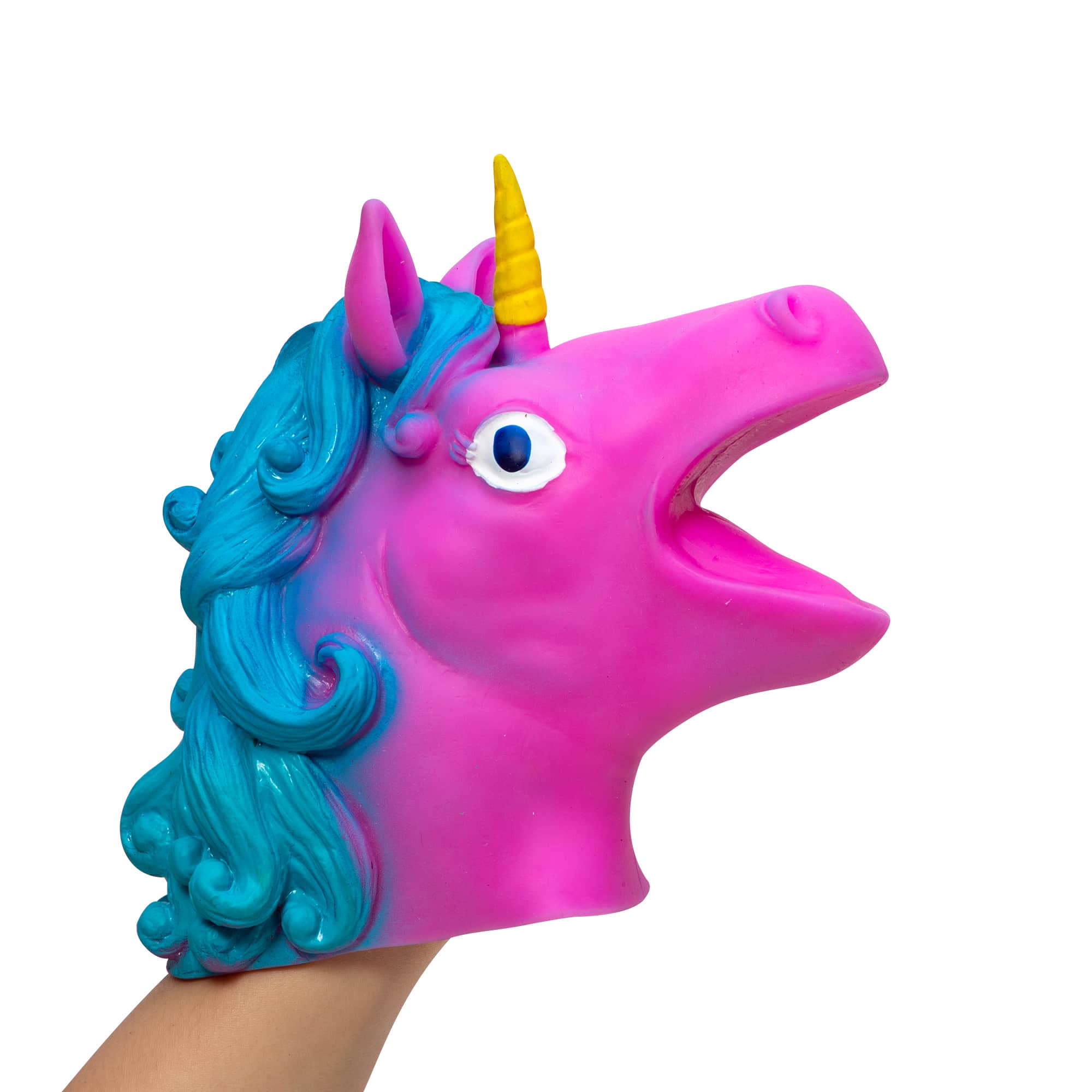 Unicorn Hand Puppet - (Single) Blue, Pink or Purple