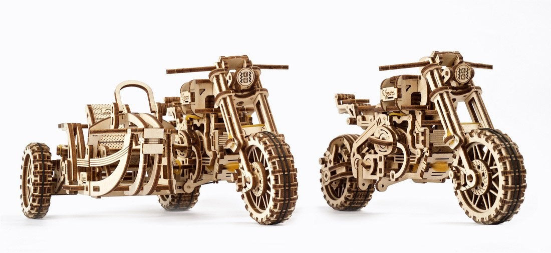 UGears Scrambler UGR-10 Motorcycle With Sidecar    