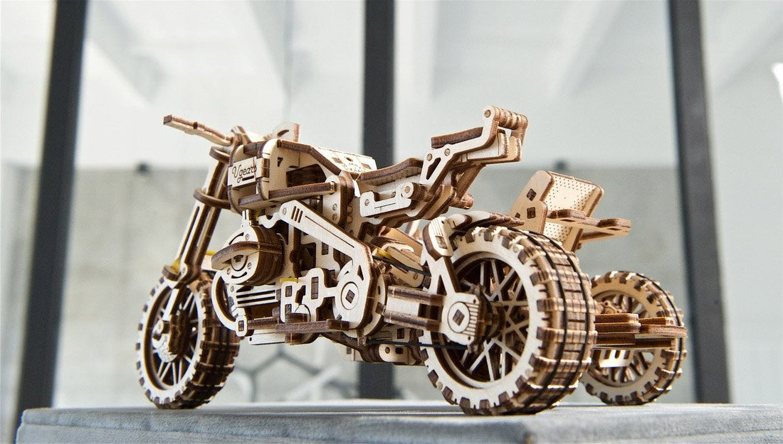 UGears Scrambler UGR-10 Motorcycle With Sidecar    