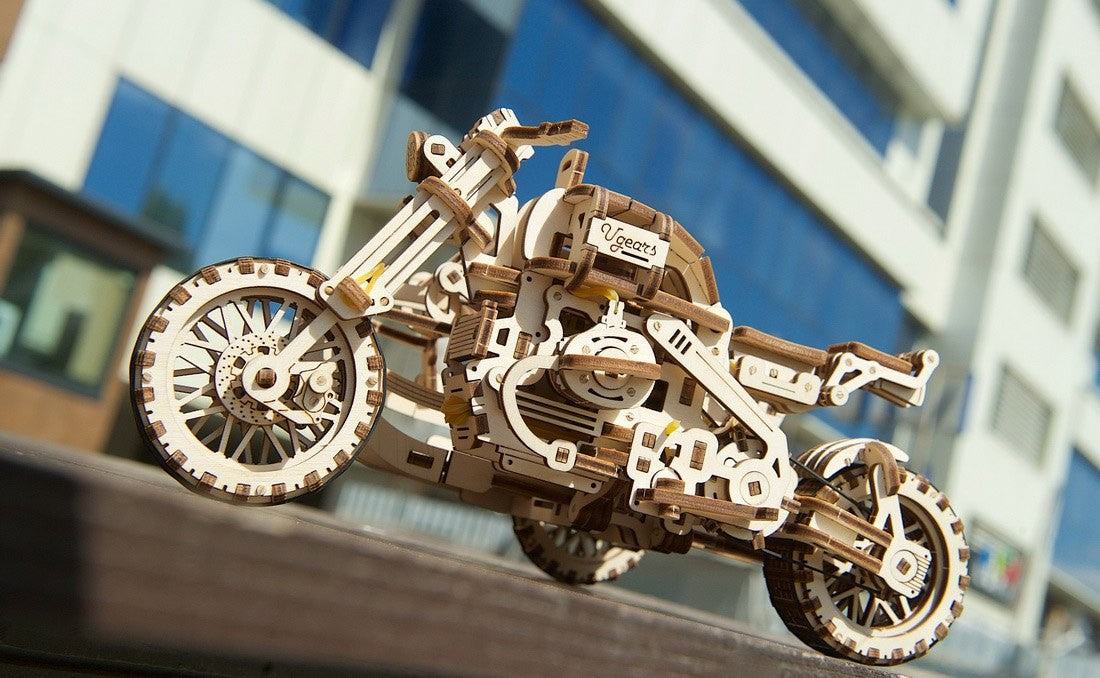 UGears Scrambler UGR-10 Motorcycle With Sidecar    