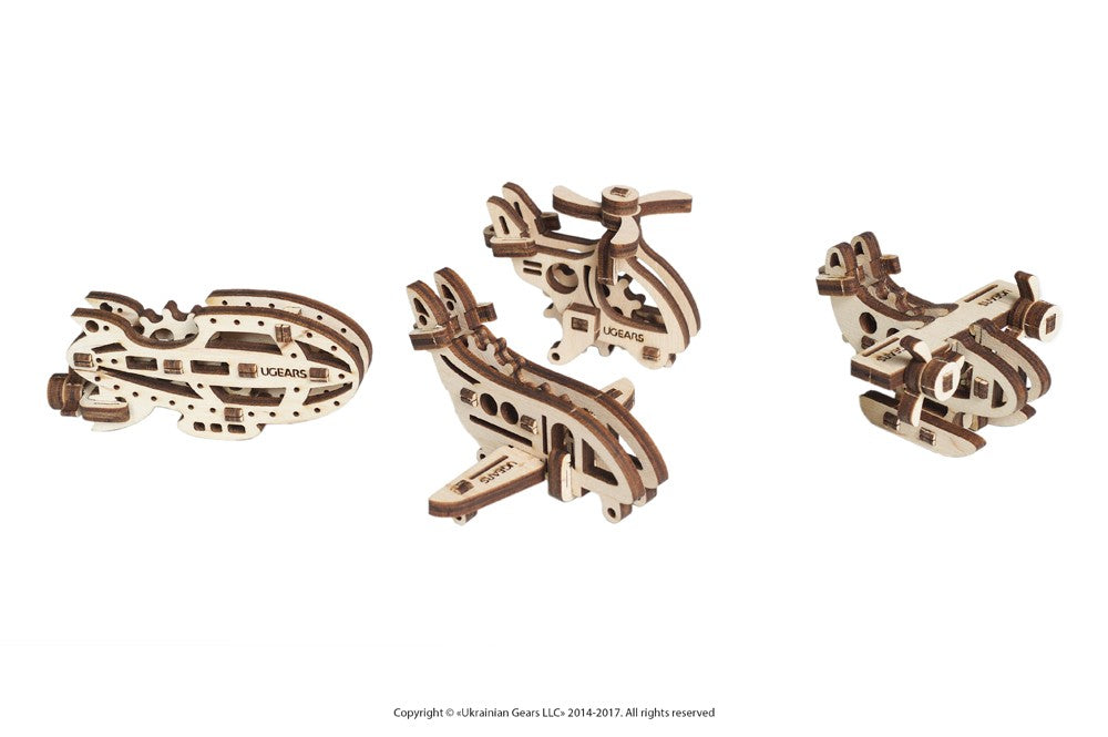 UGears Mini Fidget Aircraft - Set of 4    