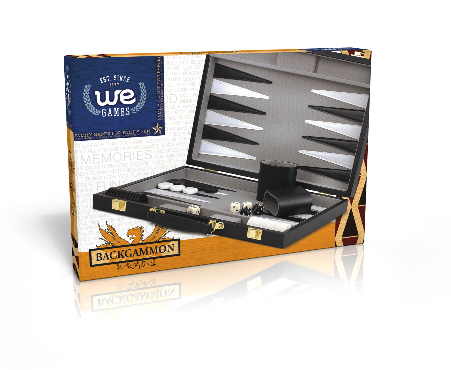 15 Inch Backgammon - Black Case    