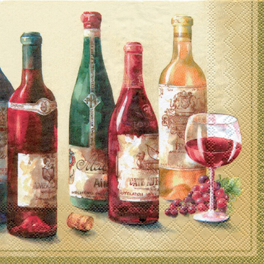 Wine Cellar Cocktail Napkin - Cream    