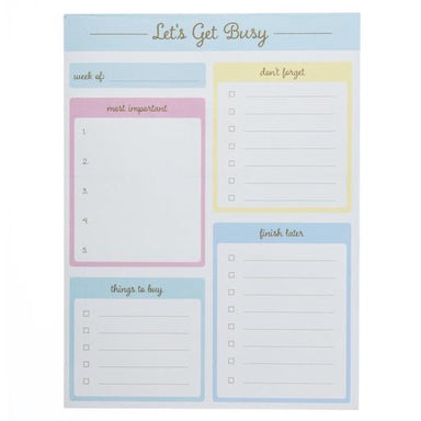 Lets's Get Busy - Large Notepad    