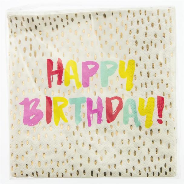 Color Brushed Happy Birthday ! - Cocktail Napkin    