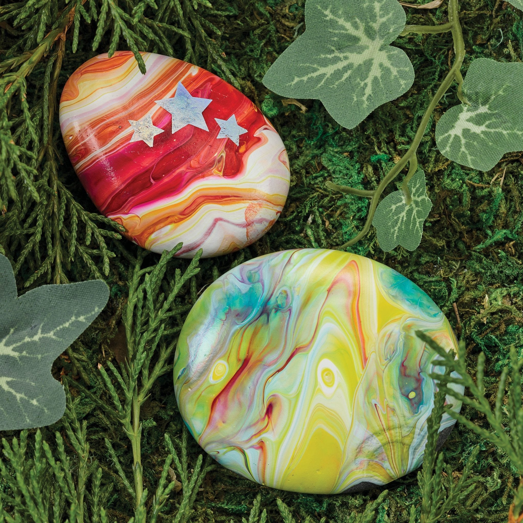 Hide & Seek Paint Pour Rocks    