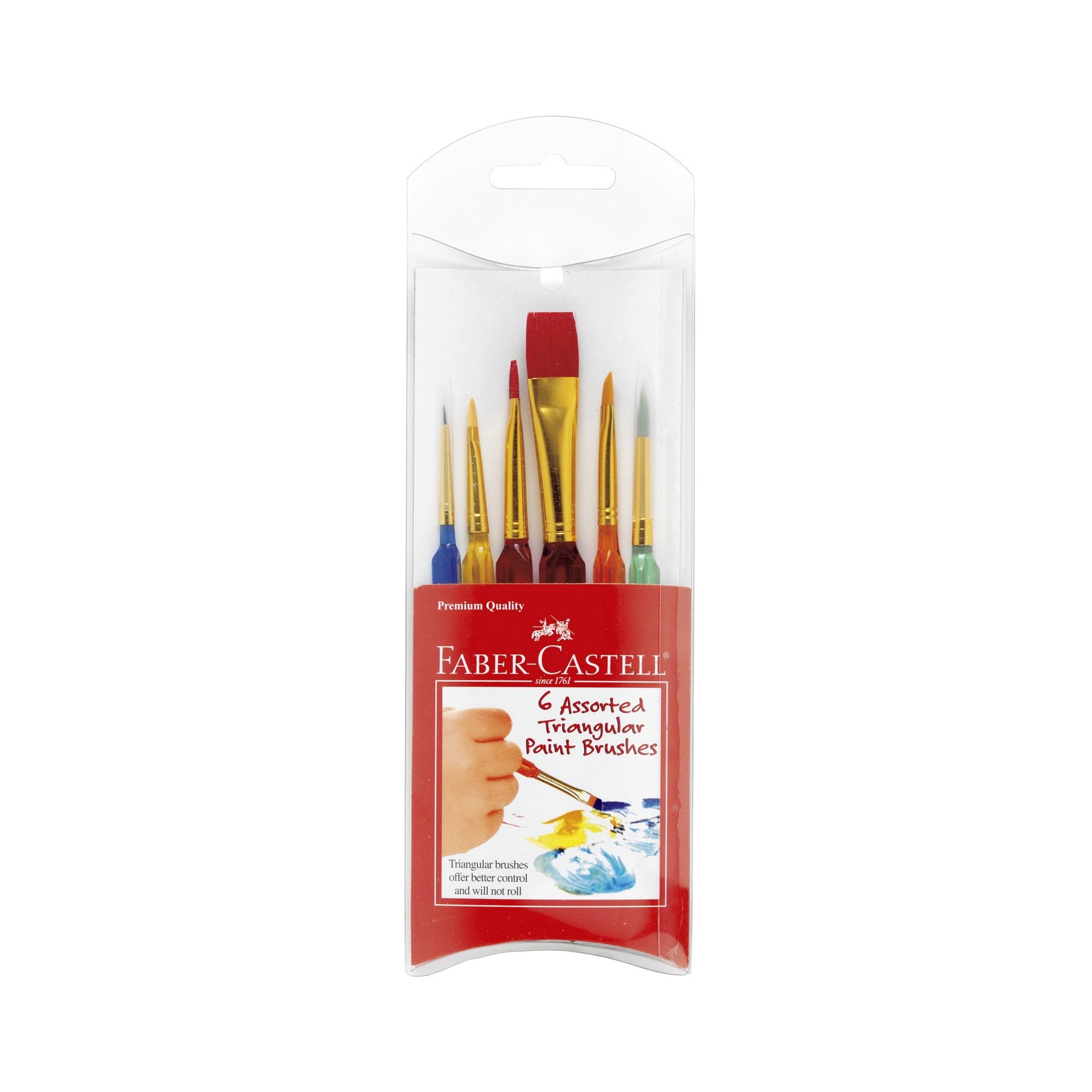 6 Piece Assorted Triangular Paint Brushes    