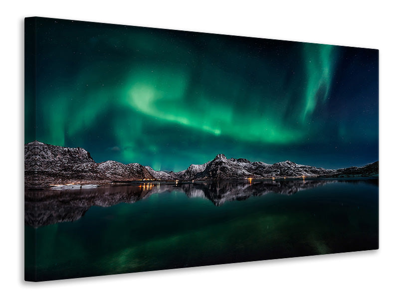 canvas-print-lofoten-aurora-reflection