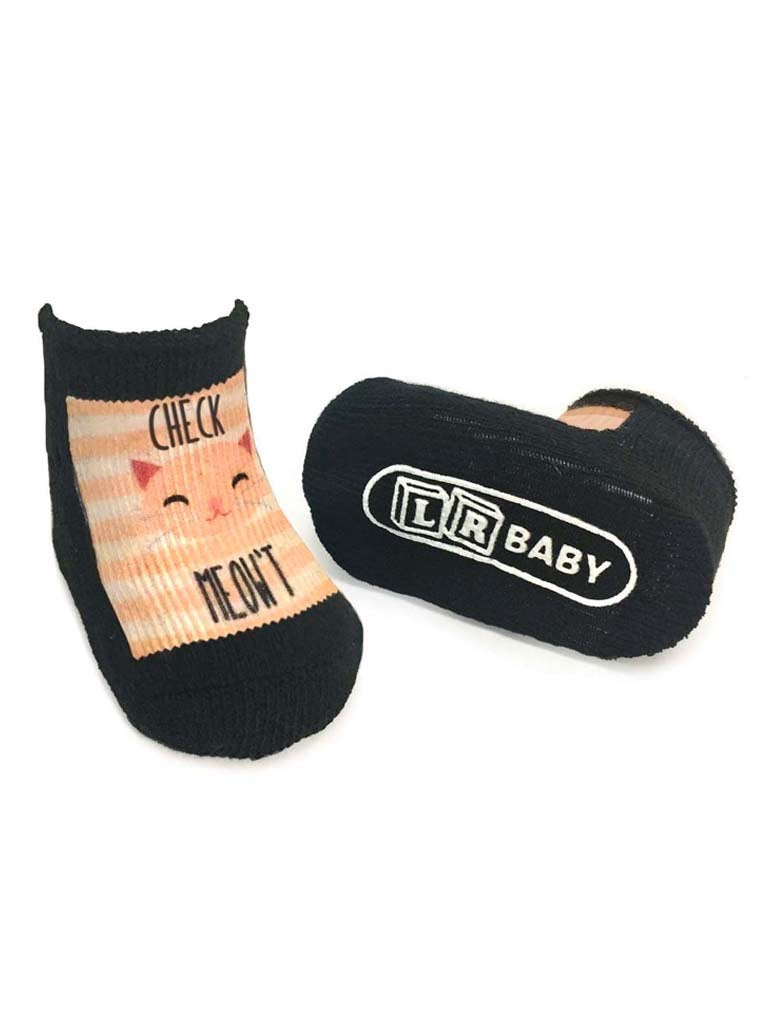 Baby Socks Check Meow't - 0-6 Months    