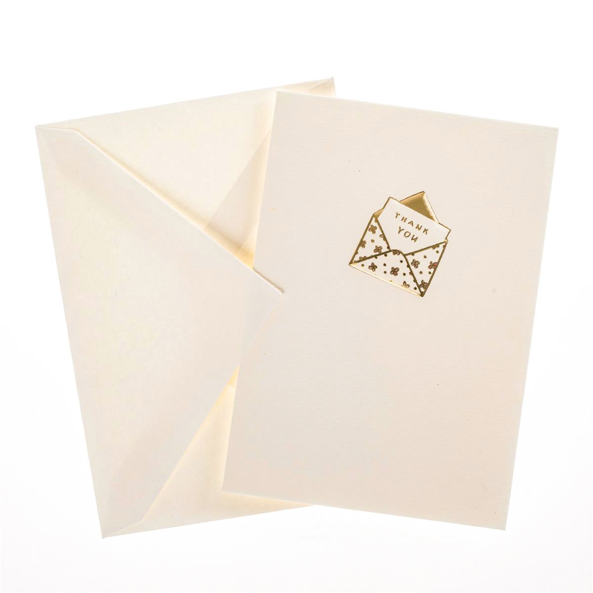 Boxed Note Cards - Gold Thank You Envelope    
