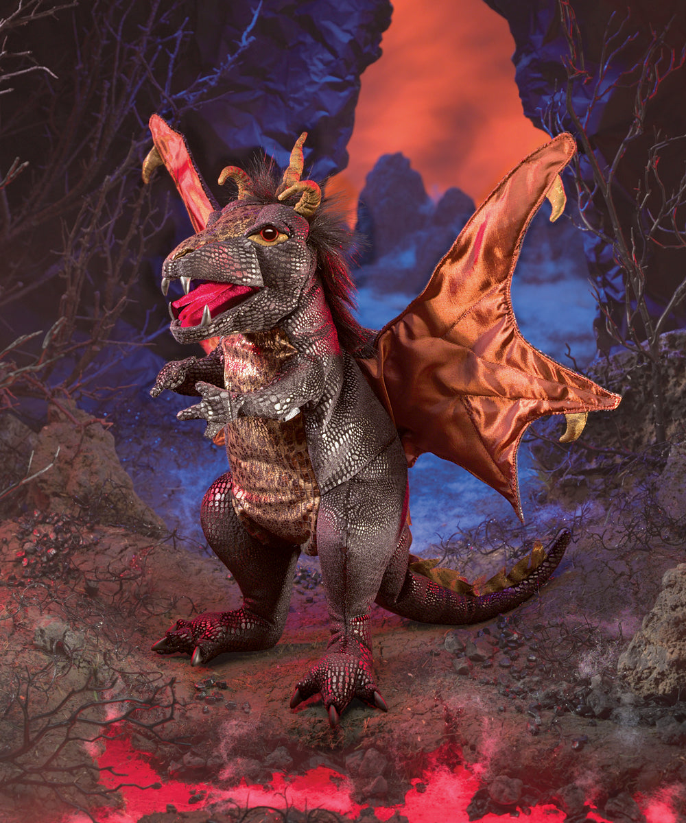 Folkmanis Puppet - Black Dragon    