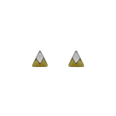 Sita Brass Triangle With Mother of Pearl Post Earrings    