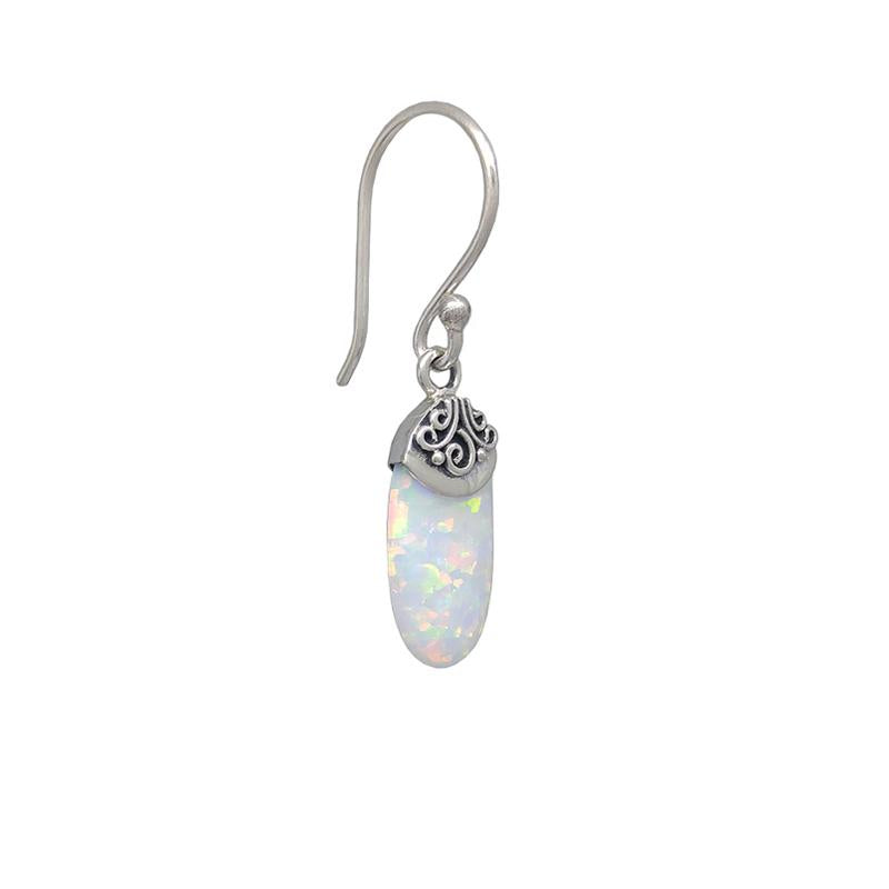 Sita Sterling Silver Dangle With Mosaic Opal Earrings    