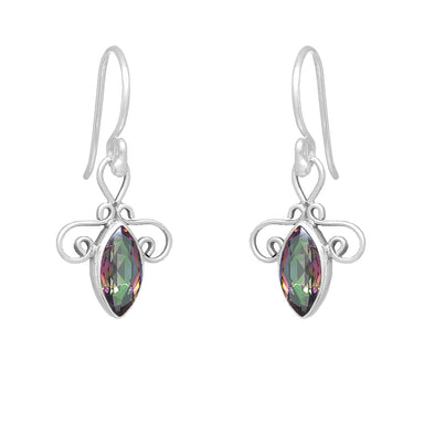 Sita Sterling Silver Filigree With Mystic Topaz Earrings    
