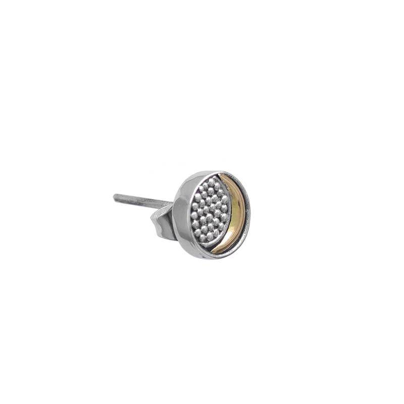Sita Sterling Silver With 18K Gold Moon Post Earrings    