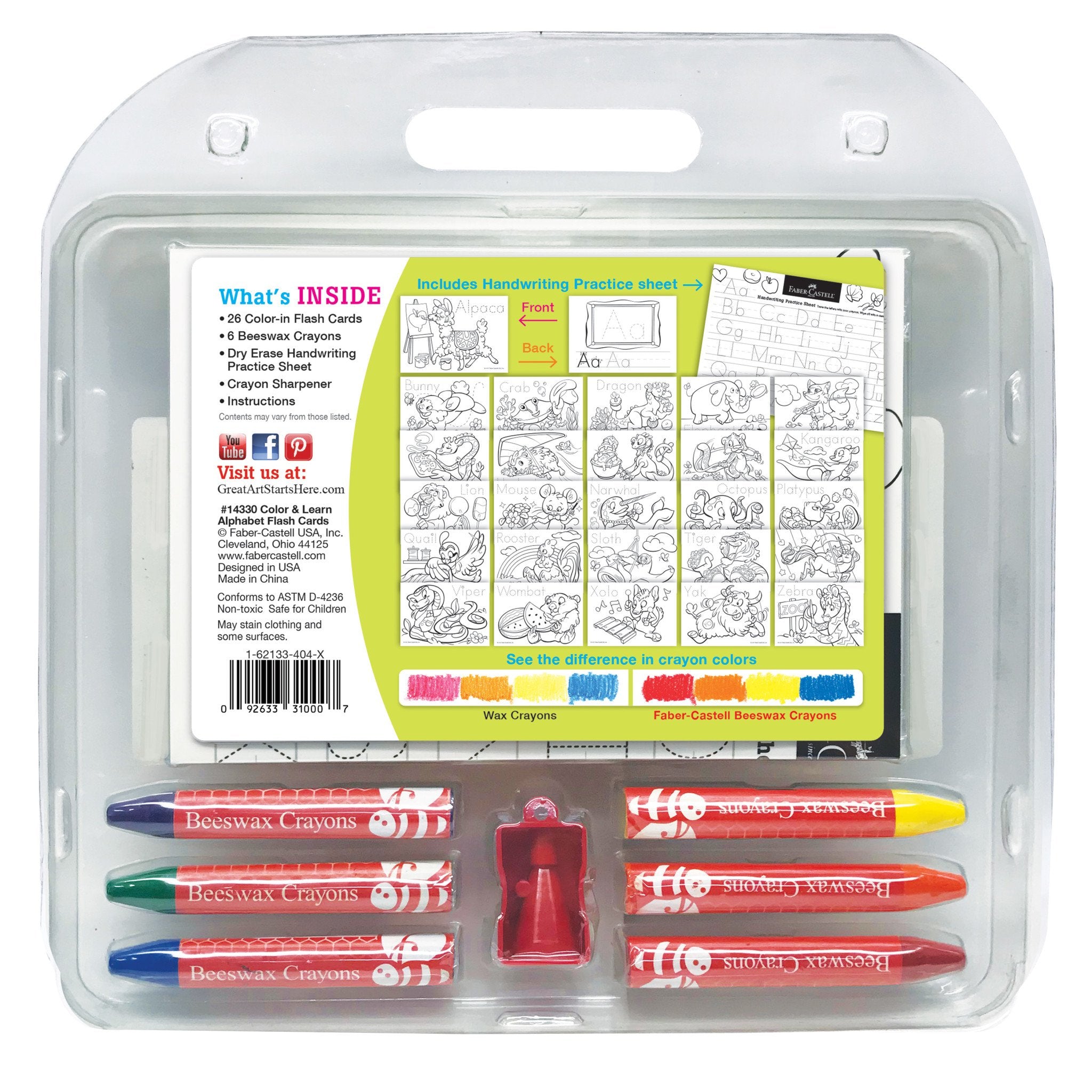 Color And Learn Alphabet Flash Cards    