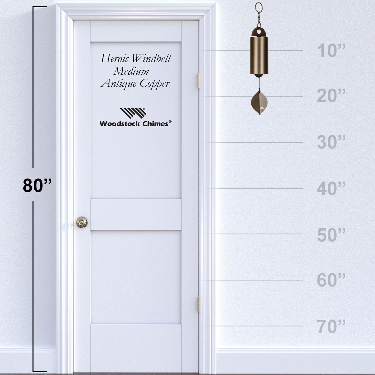 Medium Heroic Windbell - Antique Copper    