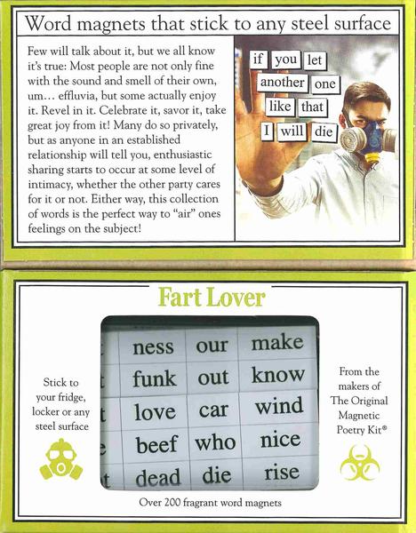 Magnetic Poetry - Fart Lover    