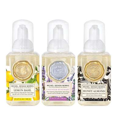 Set of 3 Foaming Hand Soaps - Lemon Basil, Lavender Rosemary, Honey Almond    