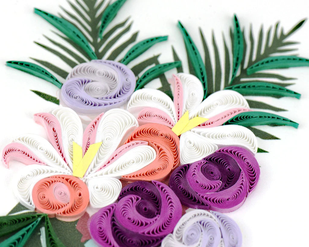 Birthday Flower Vase - Blank Quilling Card    