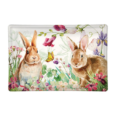 Bunny Meadow Glass Soap Dish    