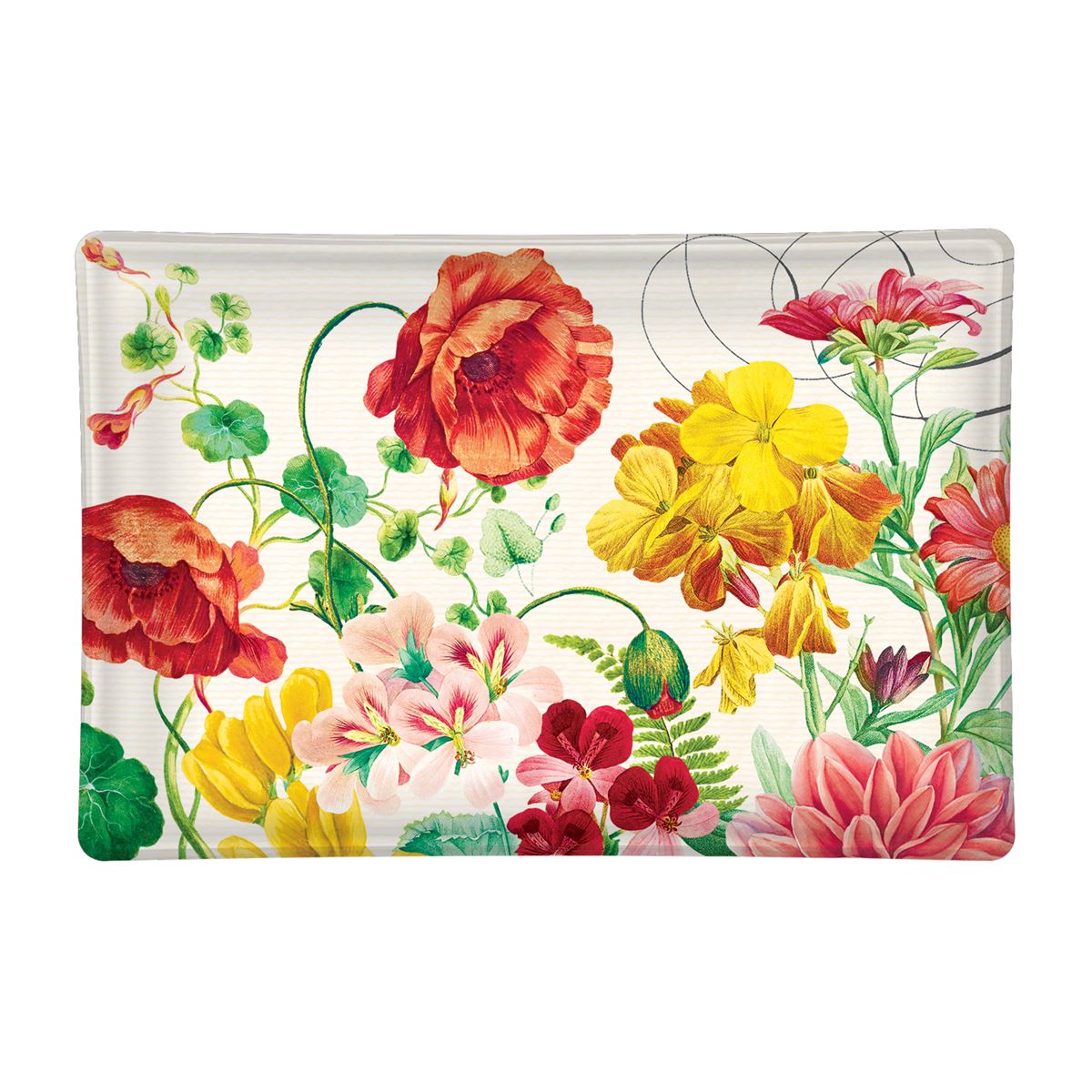 Poppies & Posies Glass Soap Dish    