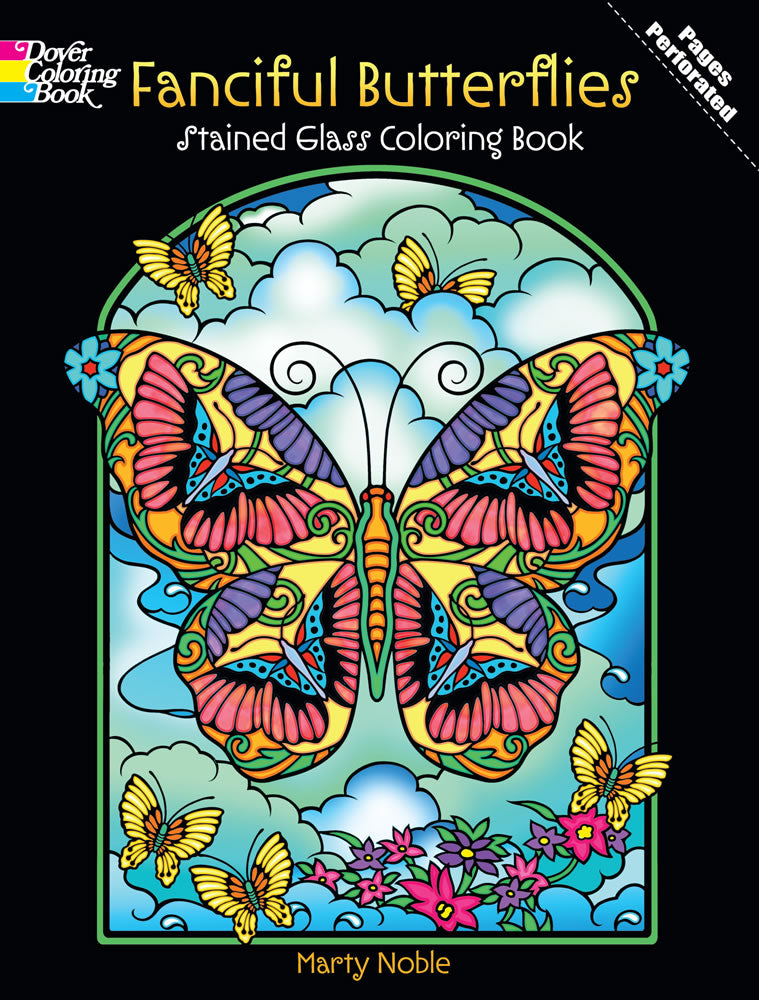 Fanciful Butterflies Stained Glass Coloring Book    