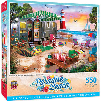 Oceanside Camping 550 Piece Paradise Beach Puzzle    
