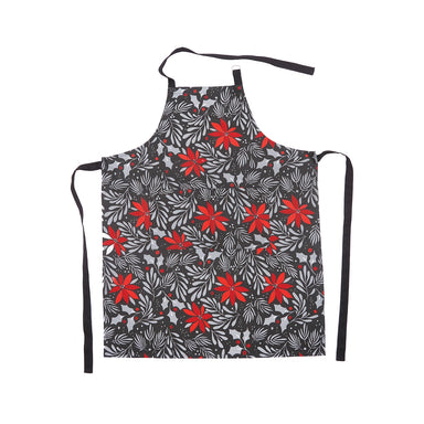 Black Poinsettia Apron    
