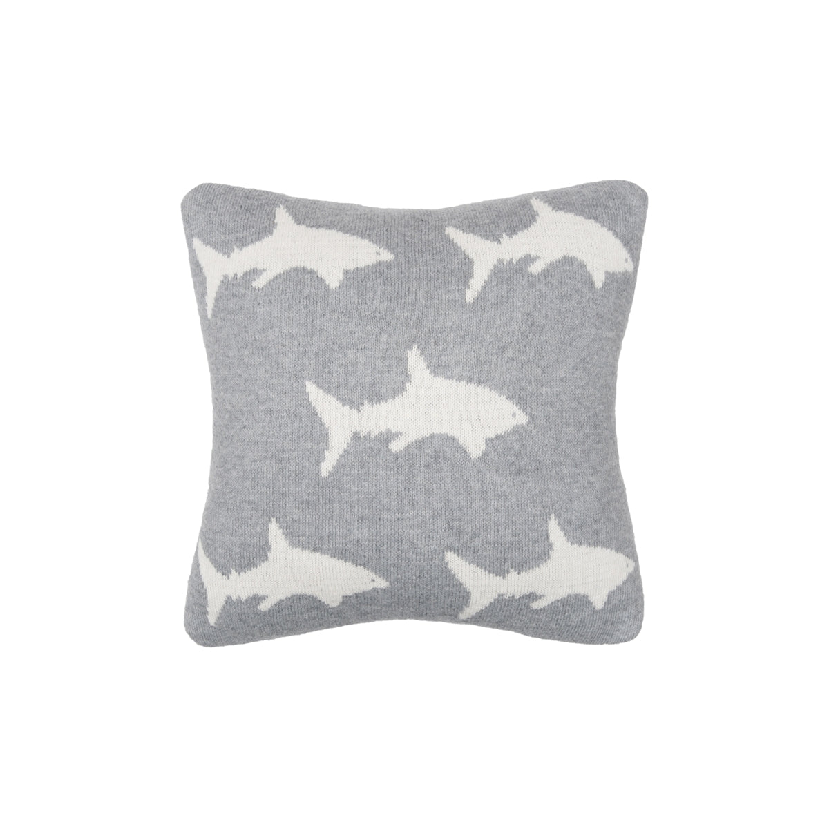 Grey Shark Pillow - 10" x 10"    