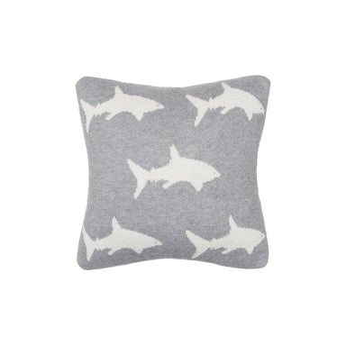 Grey Shark Pillow - 10" x 10"    