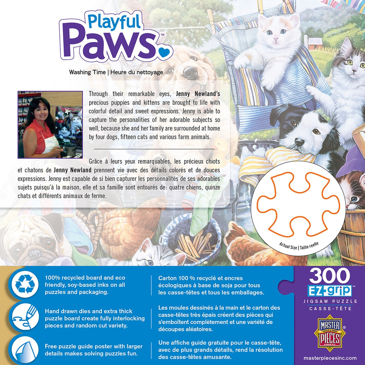 Washing Time 300 Piece Playful Paws Large Format Puzzle    
