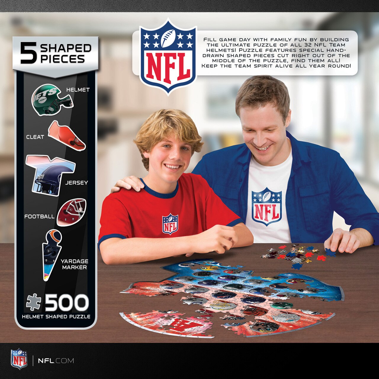 NFL Team Helmets 500 Piece Shaped Puzzle    
