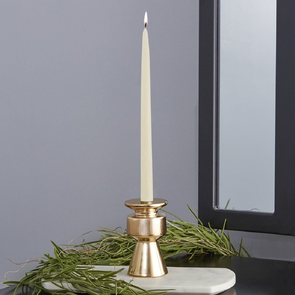 Double Hung Dipped Taper Pair - 12" Ivory    