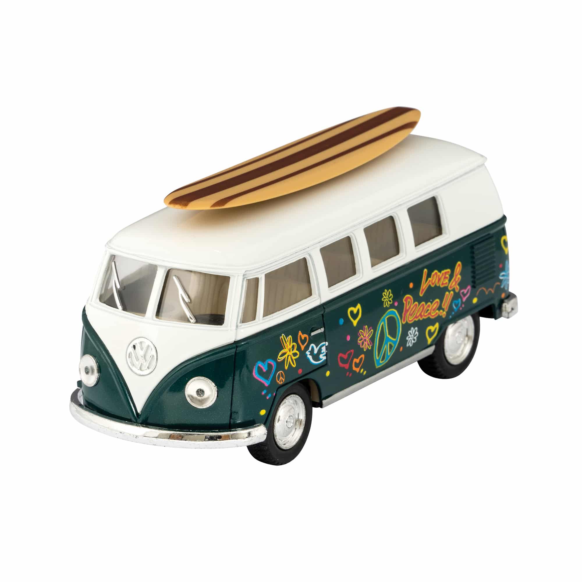 Diecast 1962 VW Bus With Surfboard (Single) - Assorted Colors    