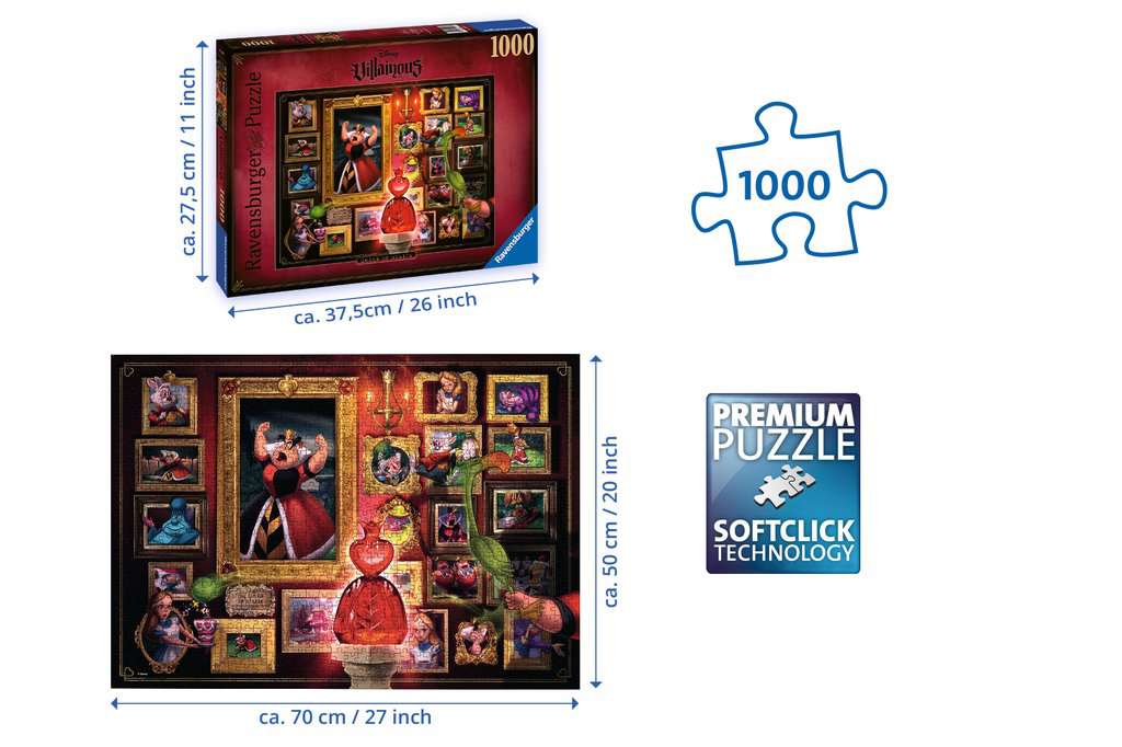 Disney Villainous: Queen of Hearts 1000 Piece Puzzle