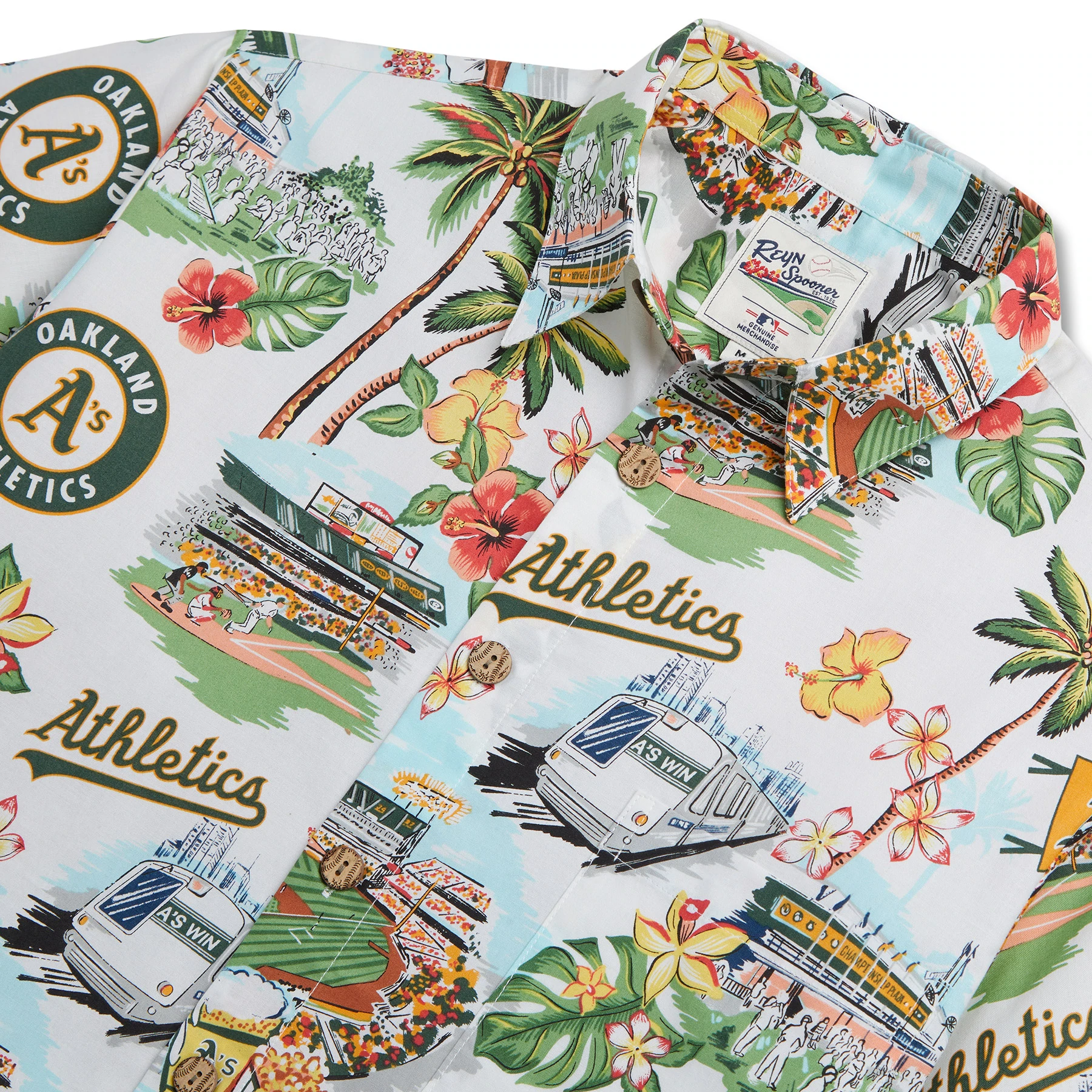 Reyn Spooner Oakland A's 2022 Camp Shirt    