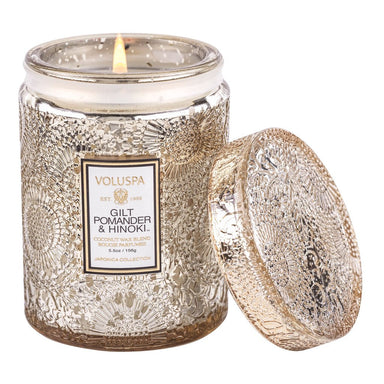 Voluspa Small Jar Candle - Gilt Pomander & Hinoki    