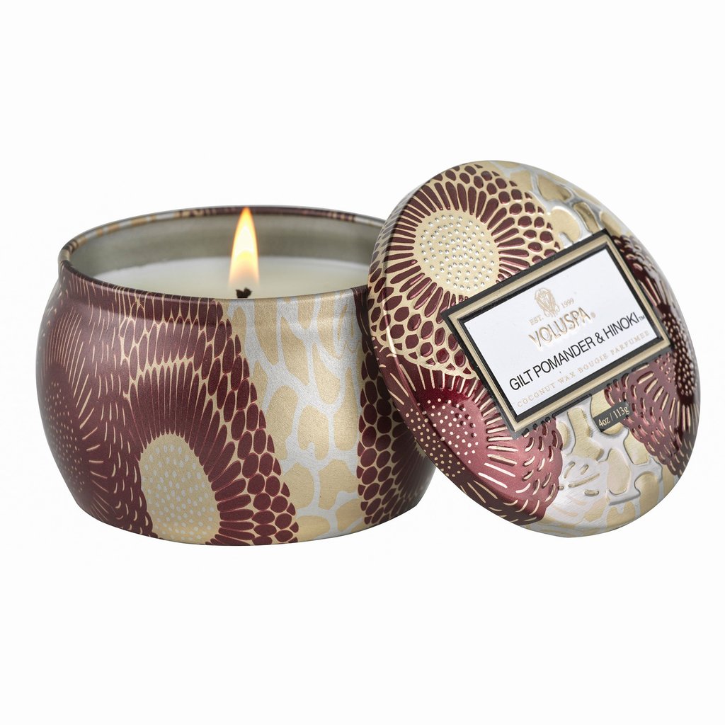 Voluspa Mini Tin - Gilt Pomander & Hinoki    