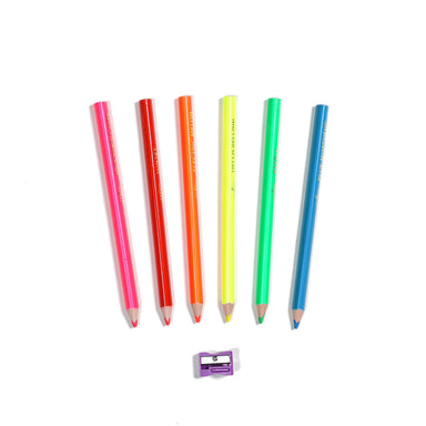 Flourescent Owl 6 Fluorescent Pencils    