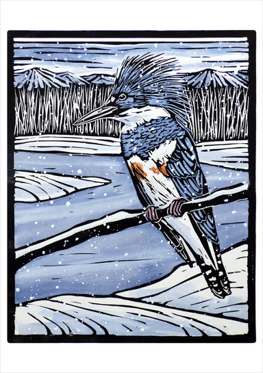 Molly Hashimoto Kingfisher in the Snow - Boxed Holiday Cards    