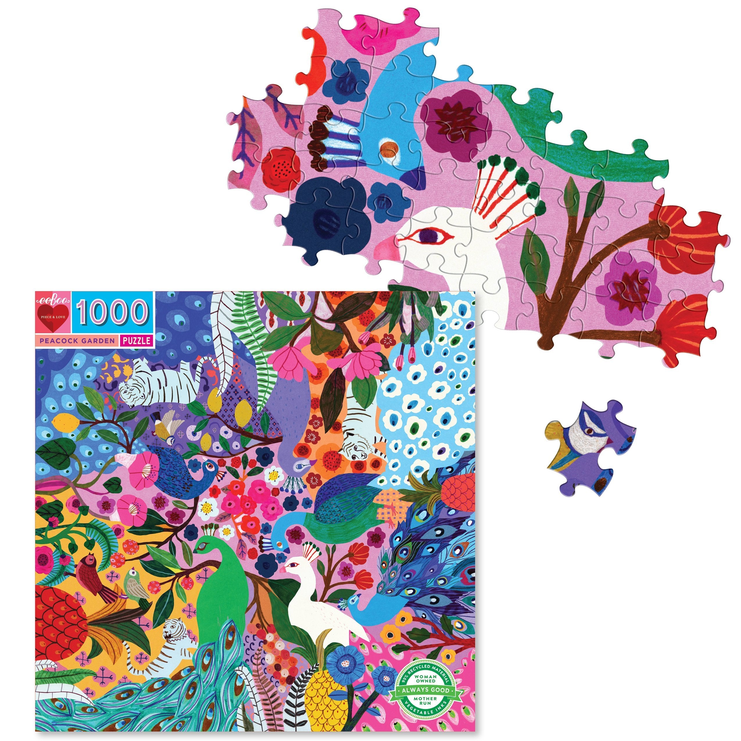 Peacock Garden 1000 Piece Puzzle    