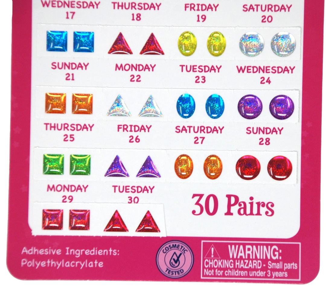 30 Days Of Stick On Earrings    