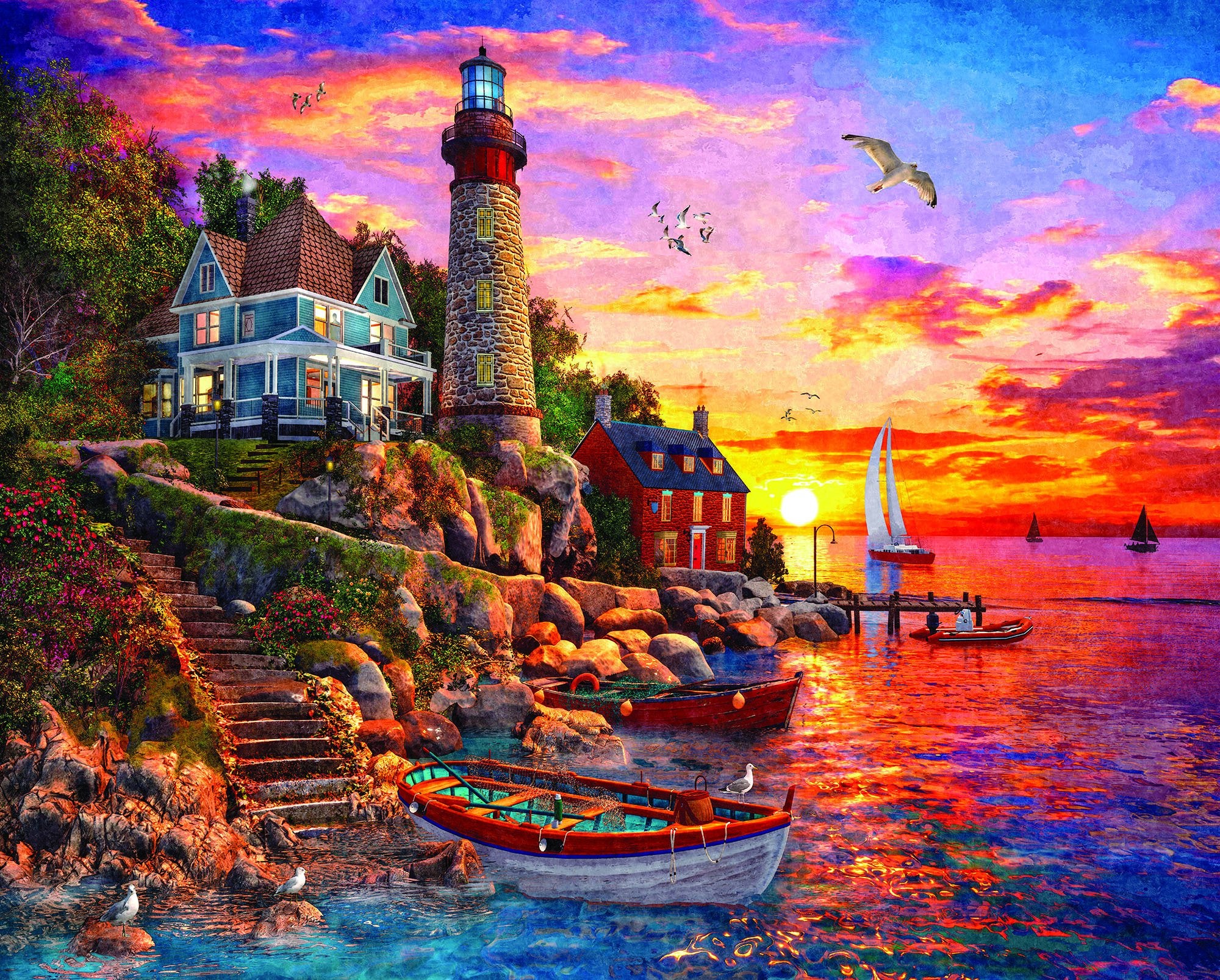 Lighthouse Sunset 1000 Piece Puzzle    