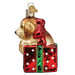 Old World Christmas - Golden Puppy Surprise Ornament    